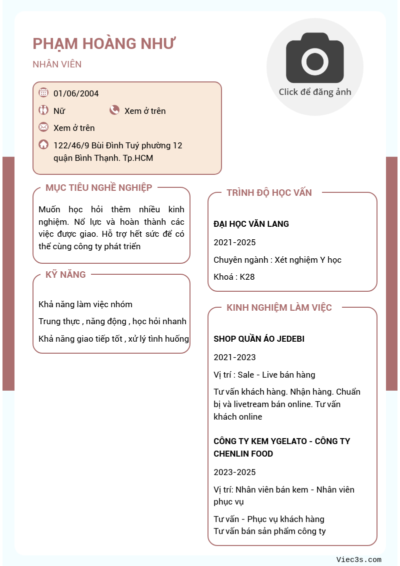 CV ứng viên