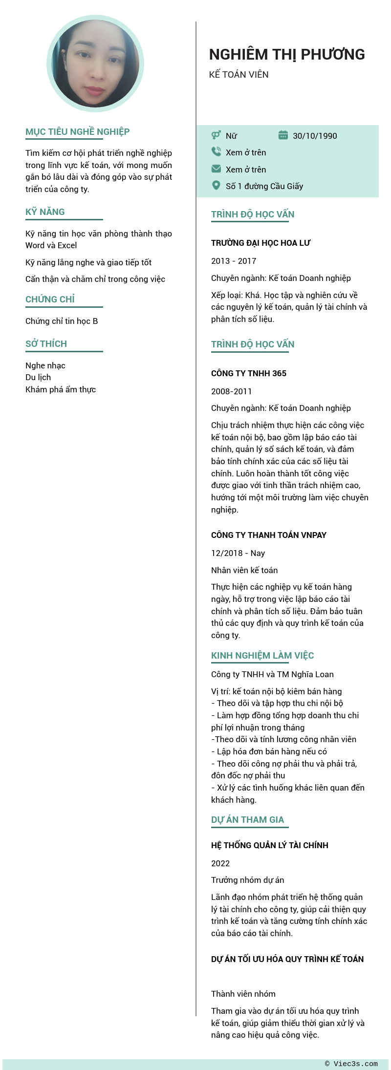CV ứng viên