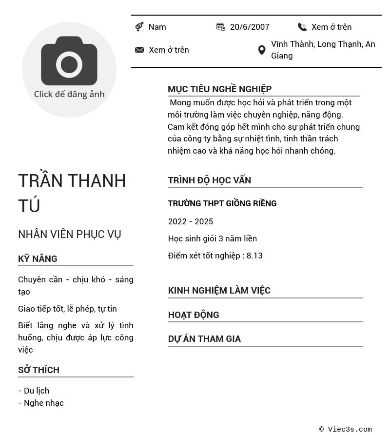 CV ứng viên