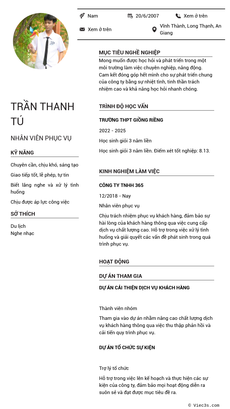 CV ứng viên