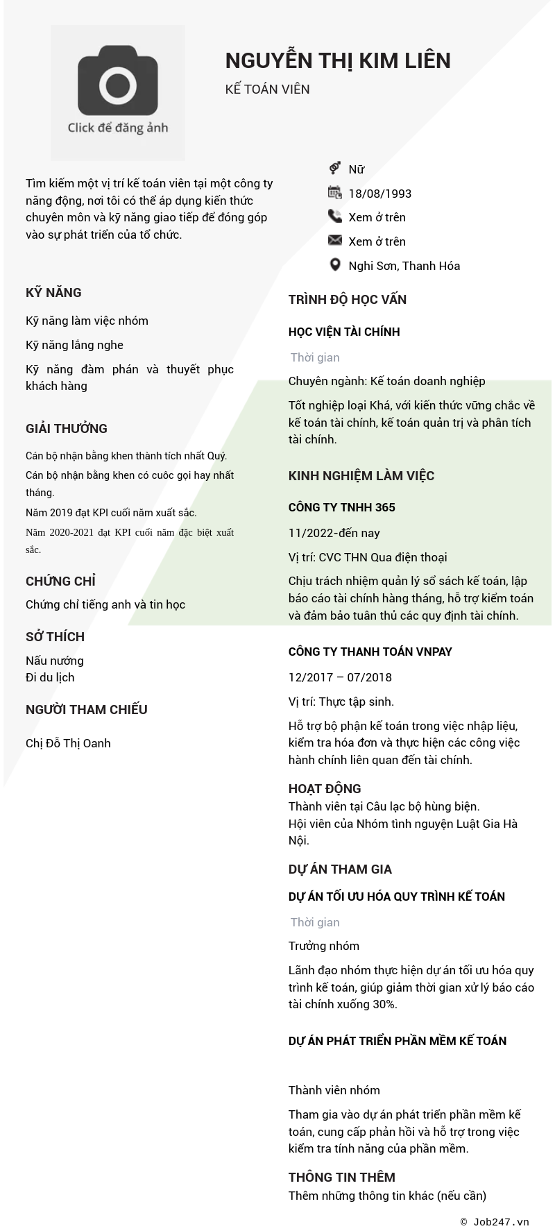 CV ứng viên