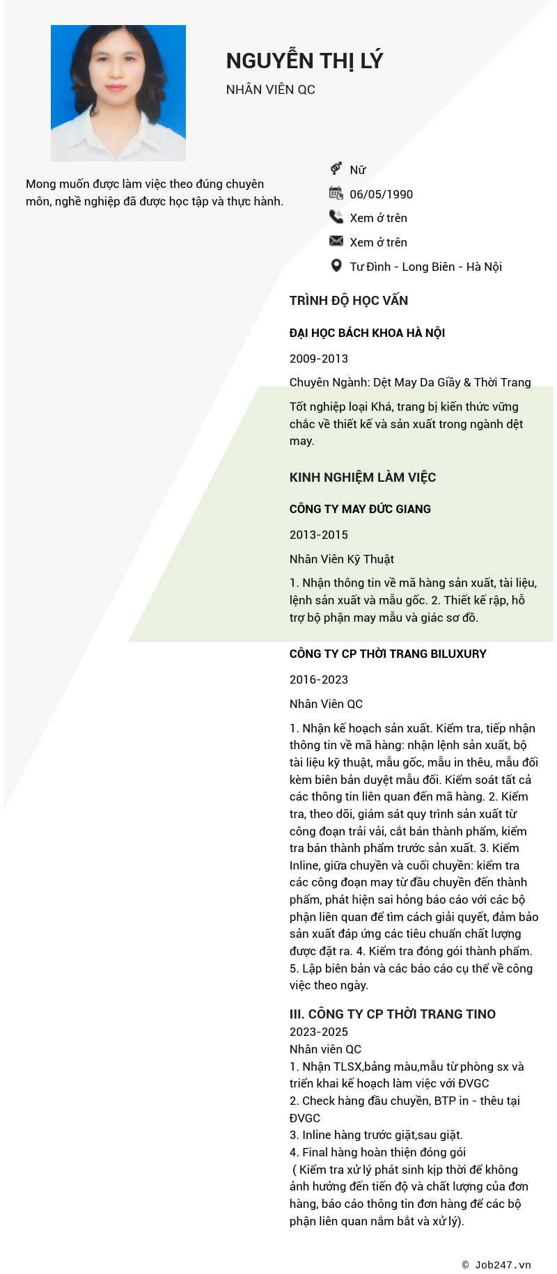 CV ứng viên