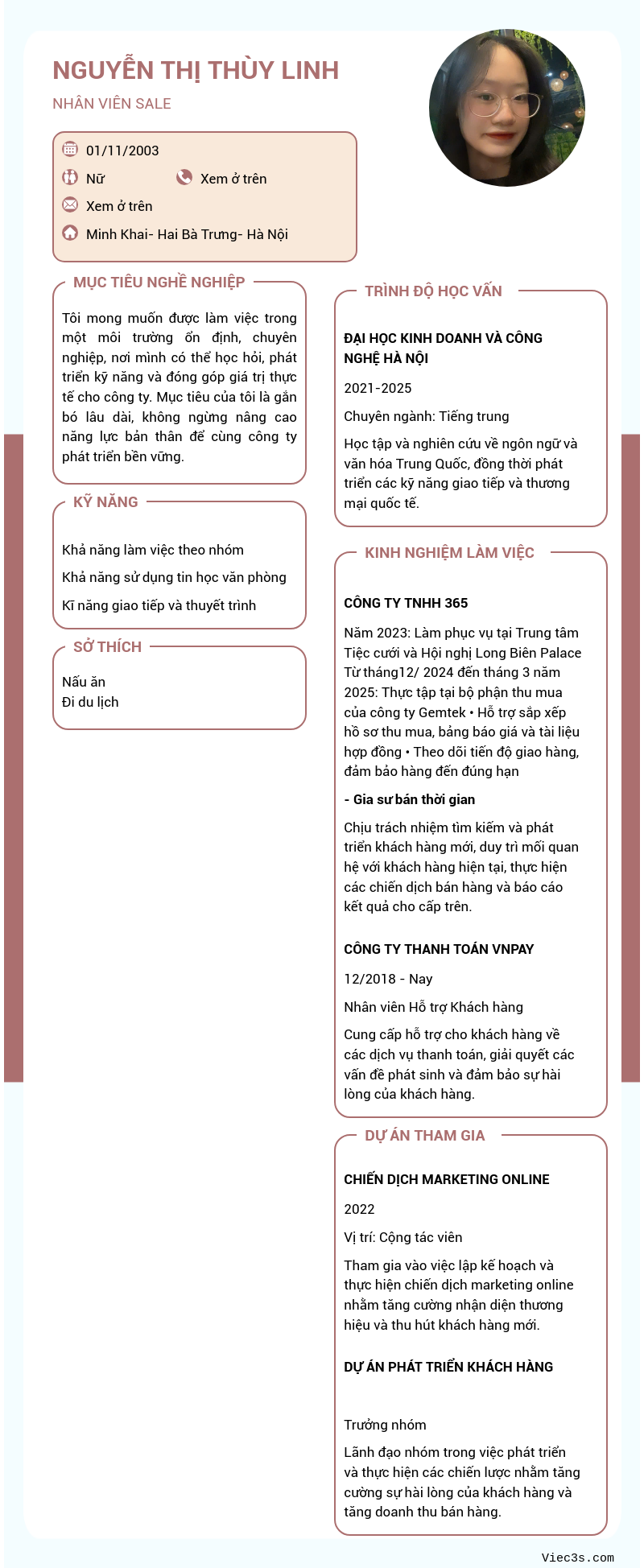 CV ứng viên