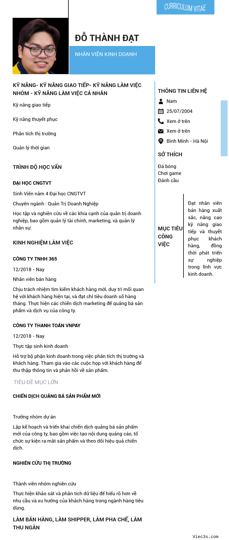 CV ứng viên