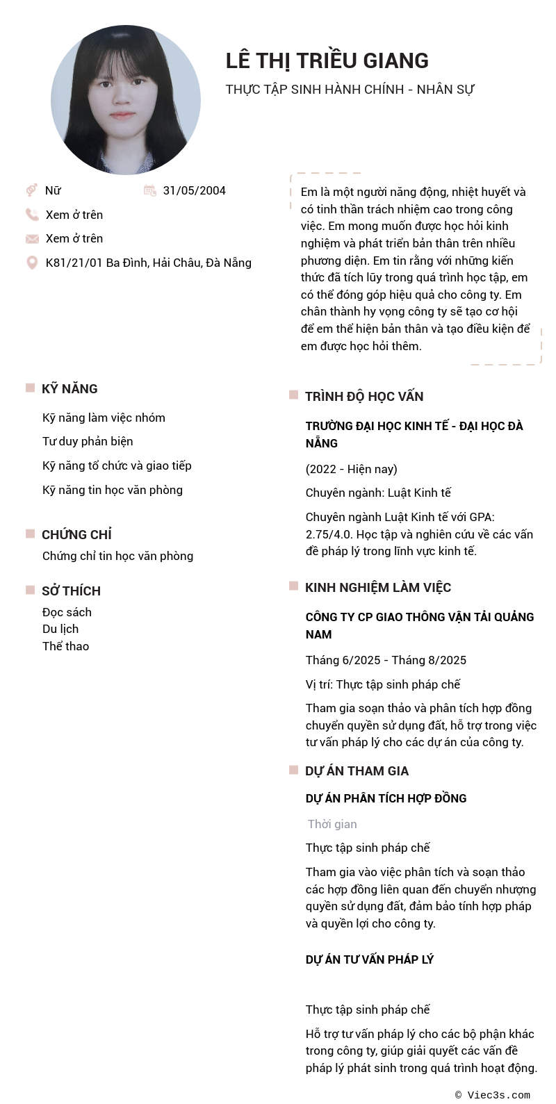 CV ứng viên