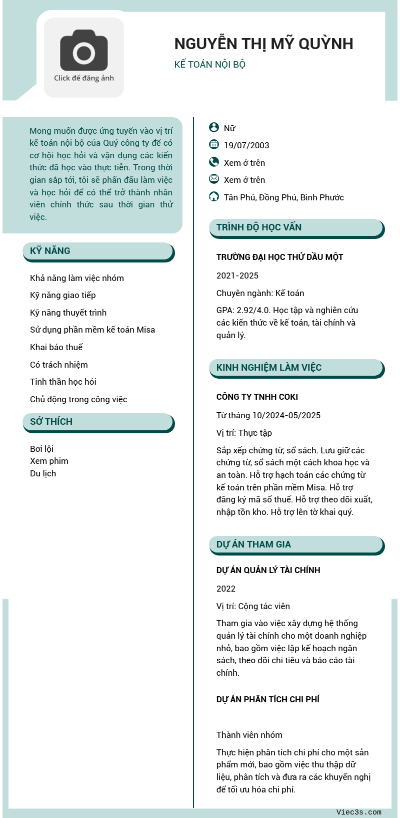 CV ứng viên