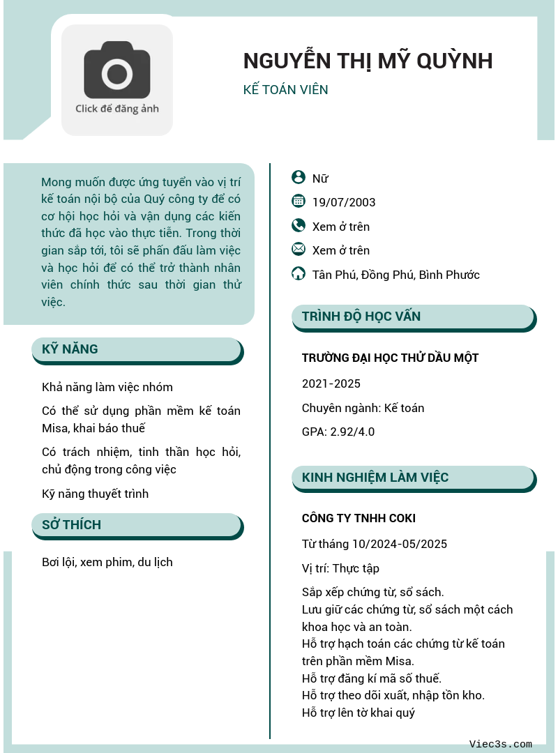 CV ứng viên