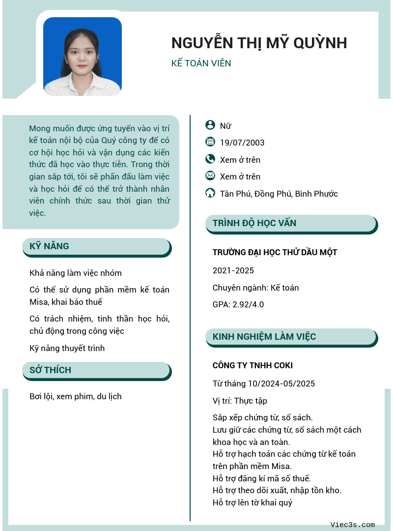CV ứng viên