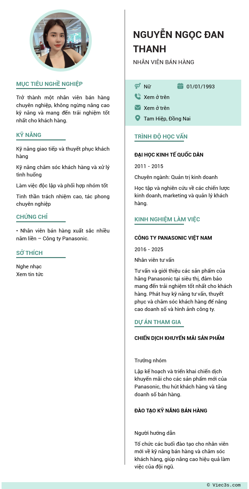 CV ứng viên
