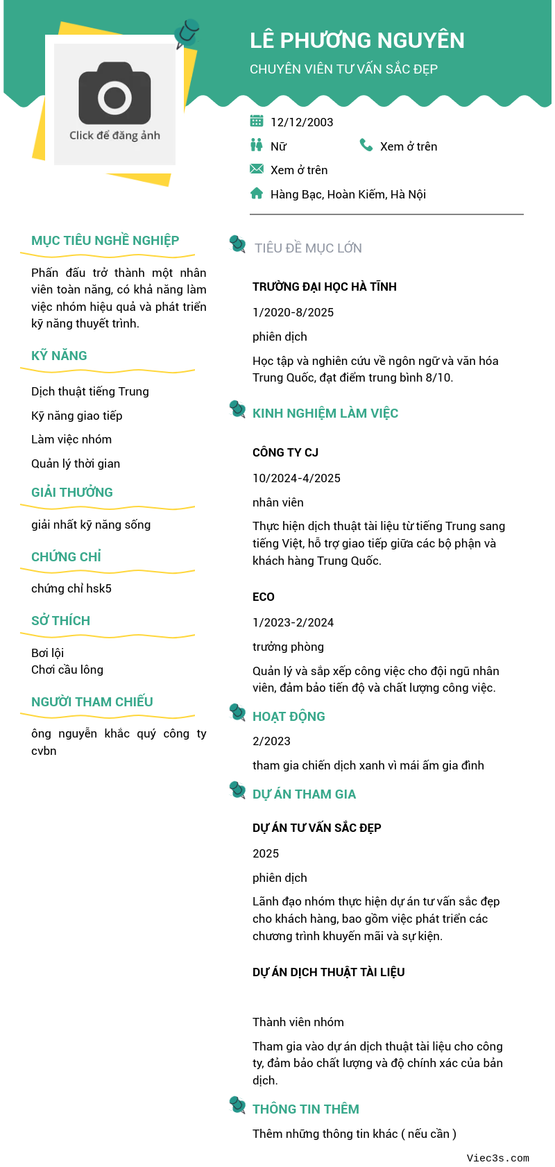 CV ứng viên