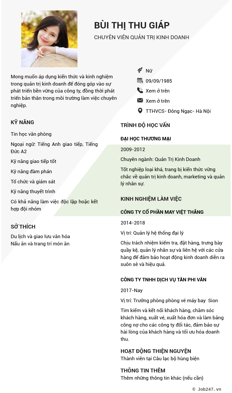 CV ứng viên
