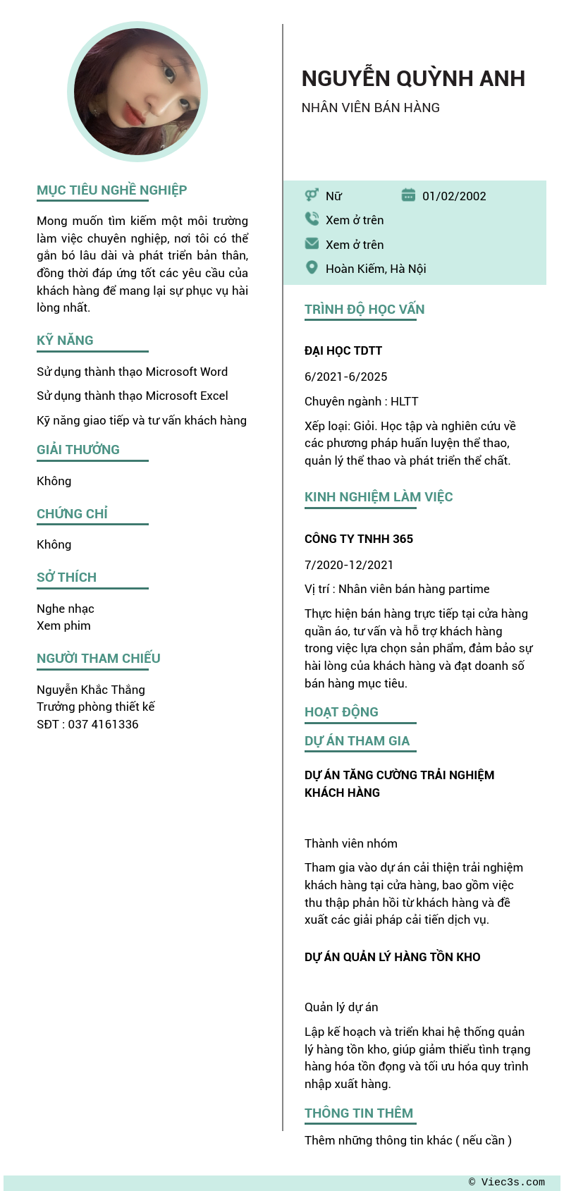 CV ứng viên