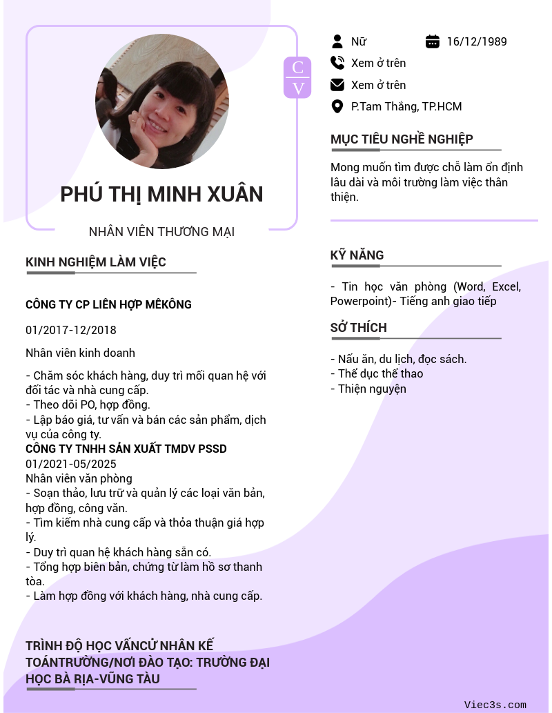 CV ứng viên
