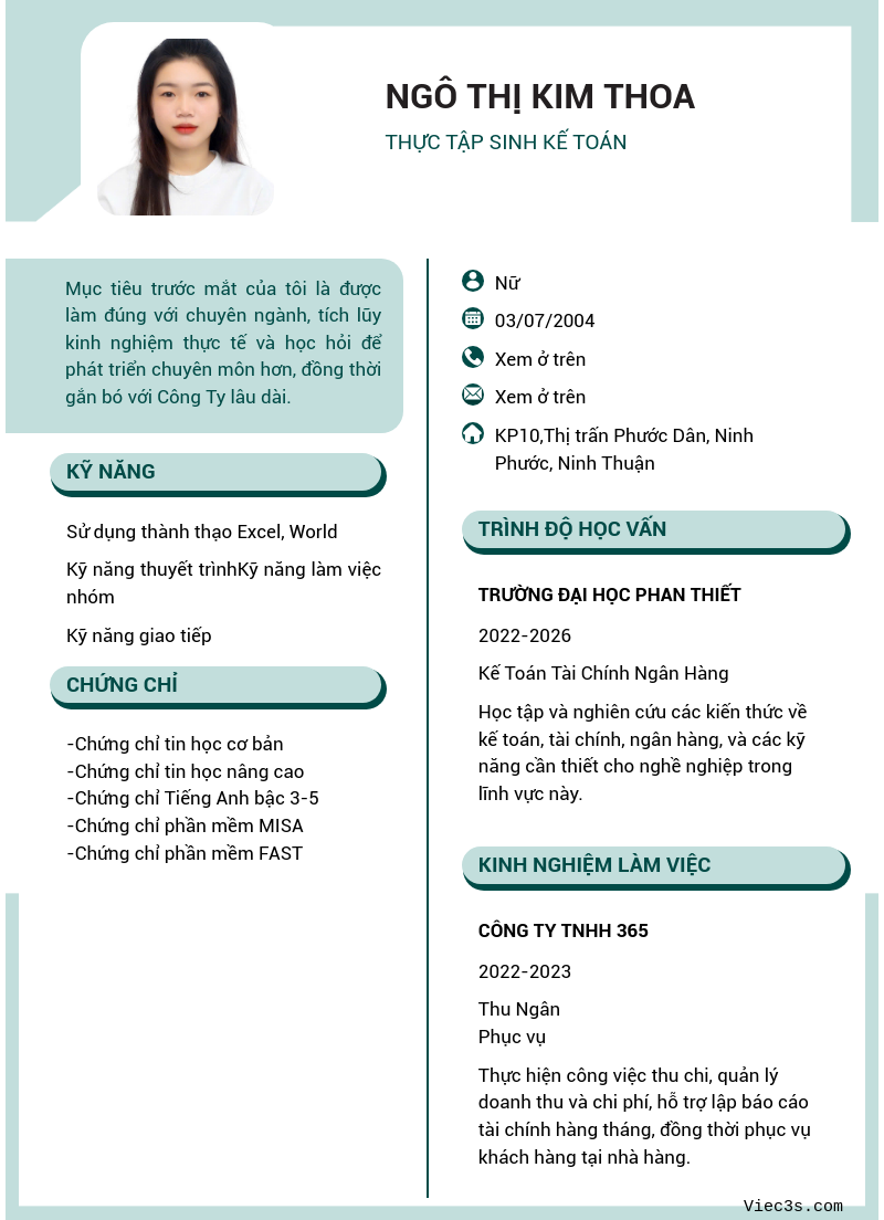 CV ứng viên