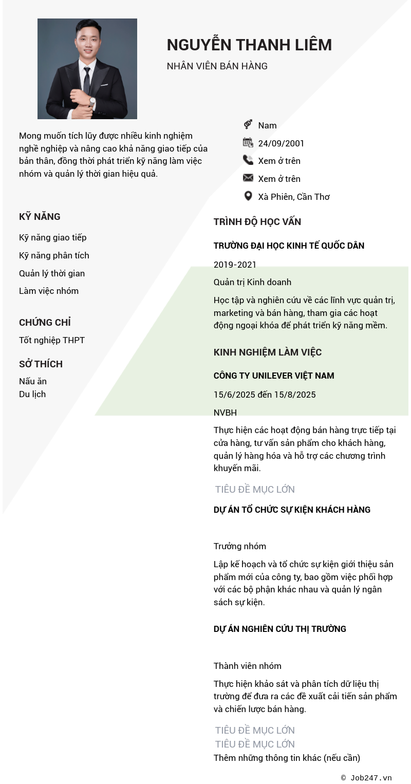CV ứng viên