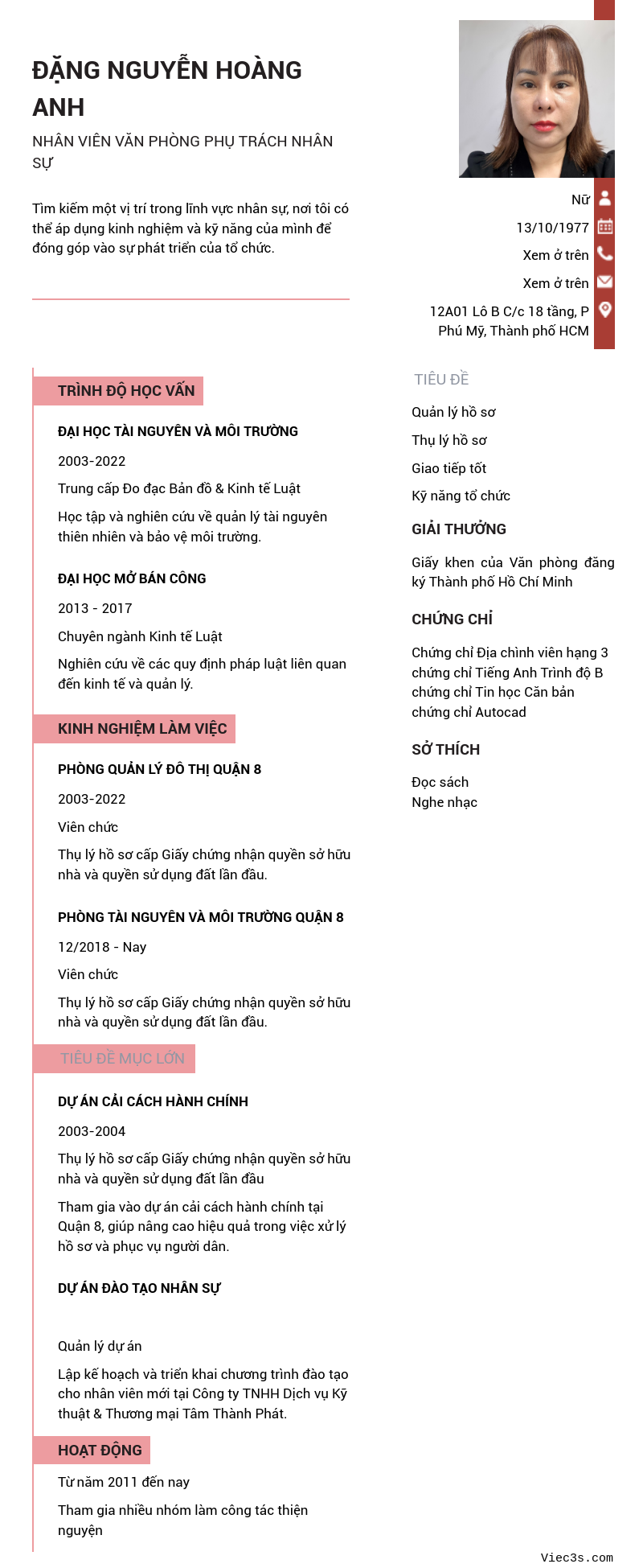 CV ứng viên