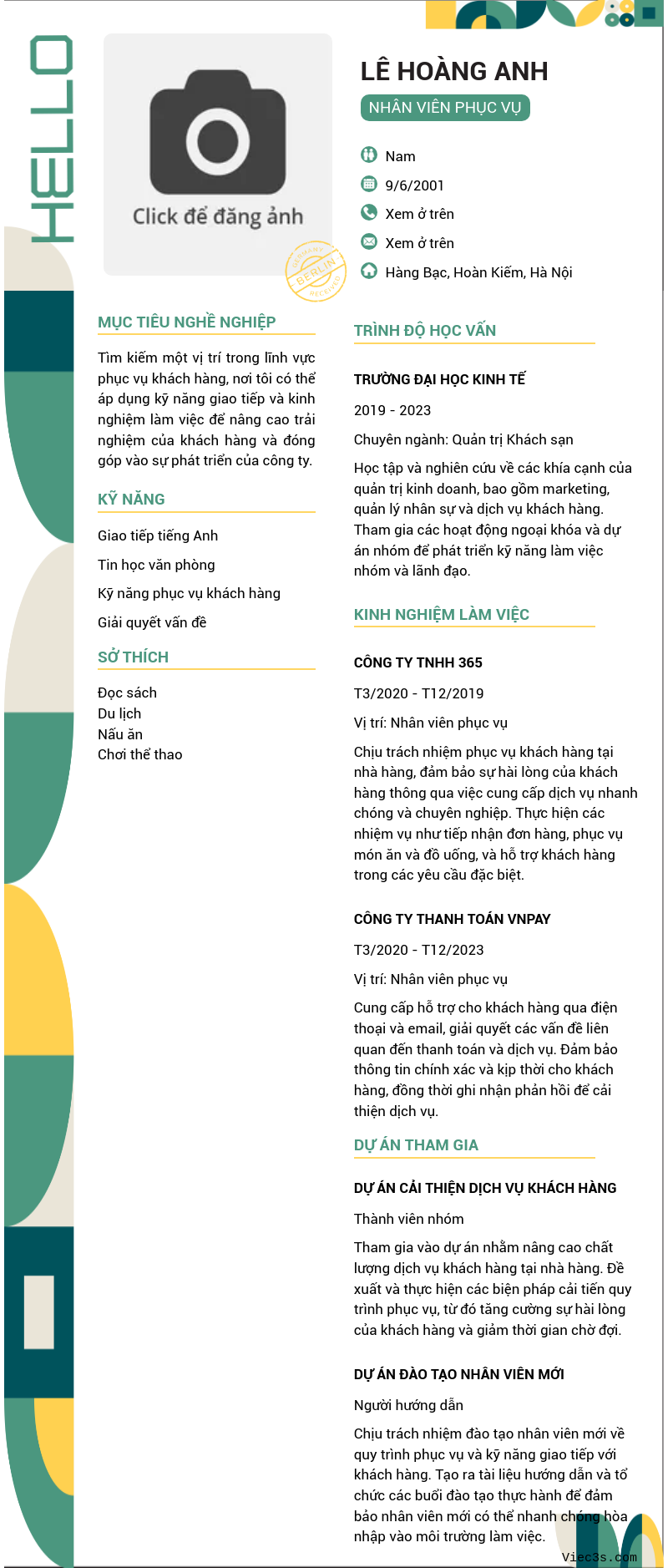 CV ứng viên