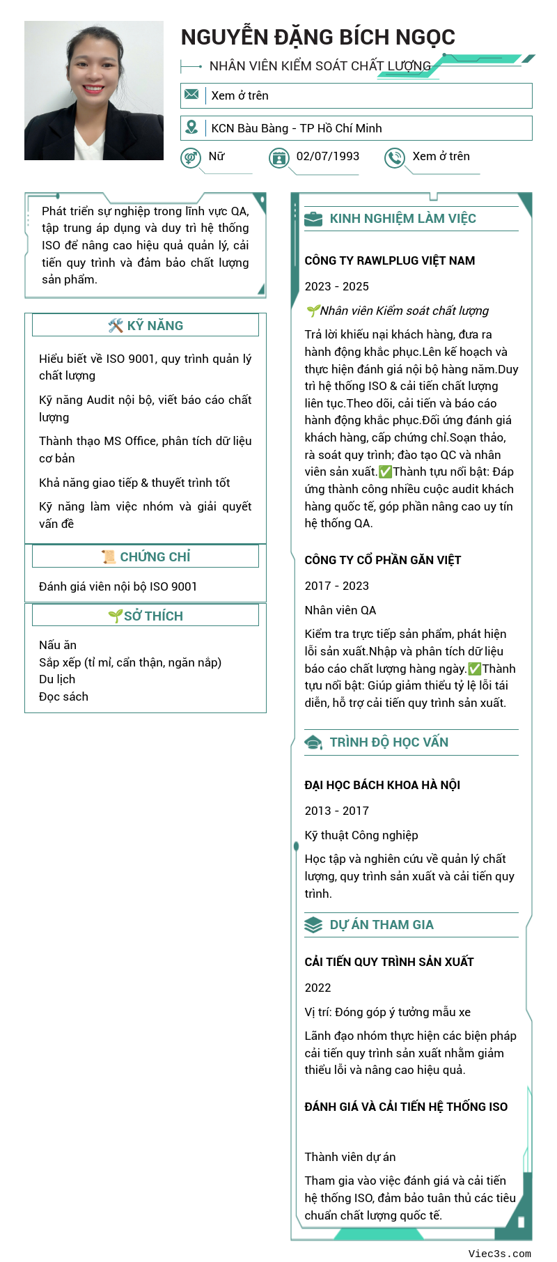 CV ứng viên