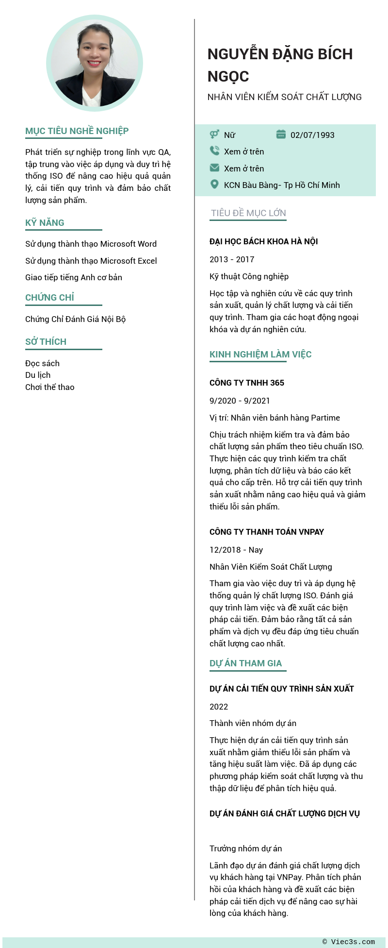 CV ứng viên