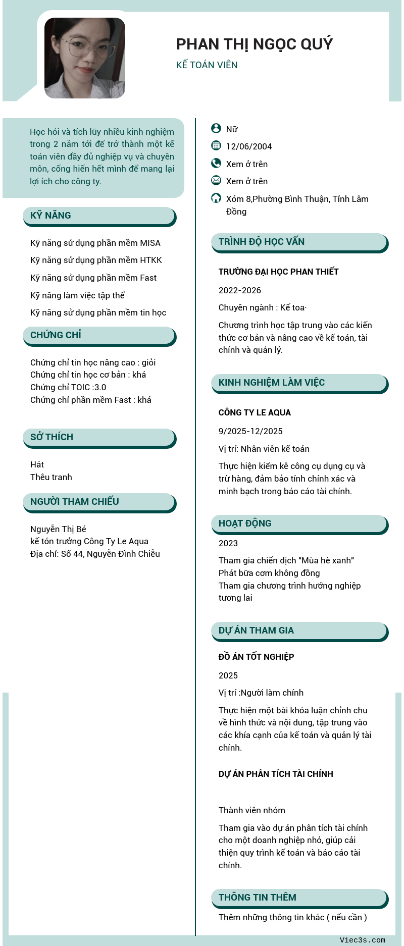 CV ứng viên