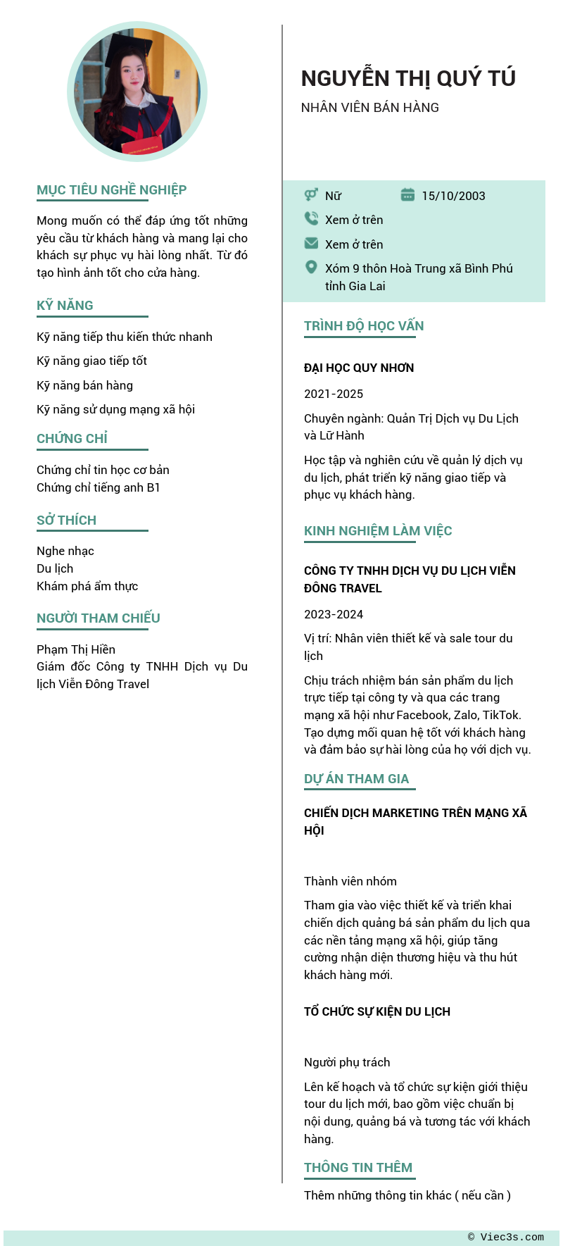 CV ứng viên