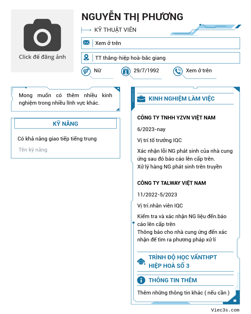 CV ứng viên