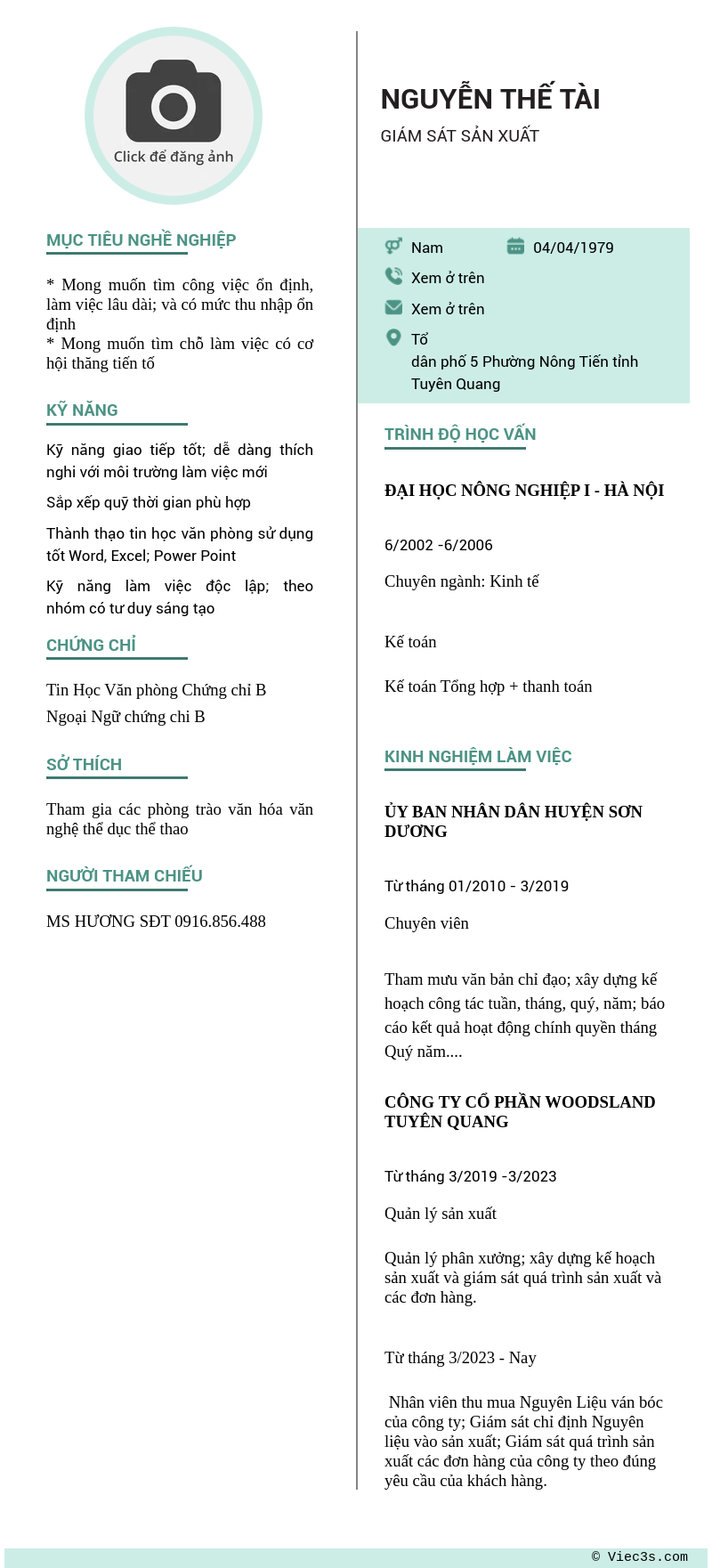 CV ứng viên
