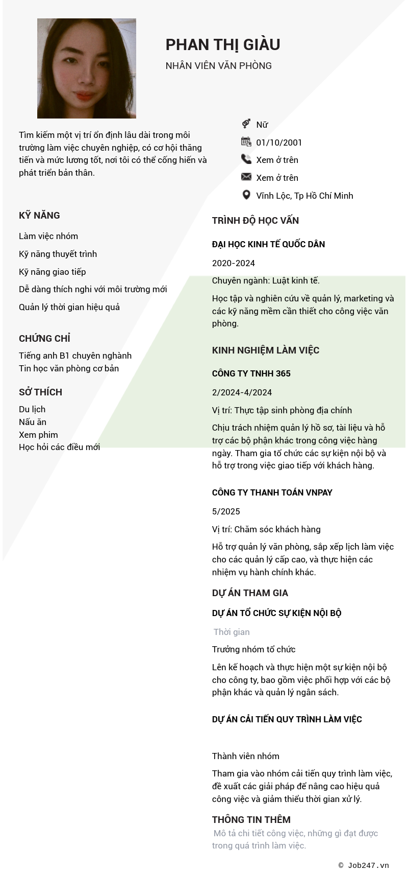 CV ứng viên