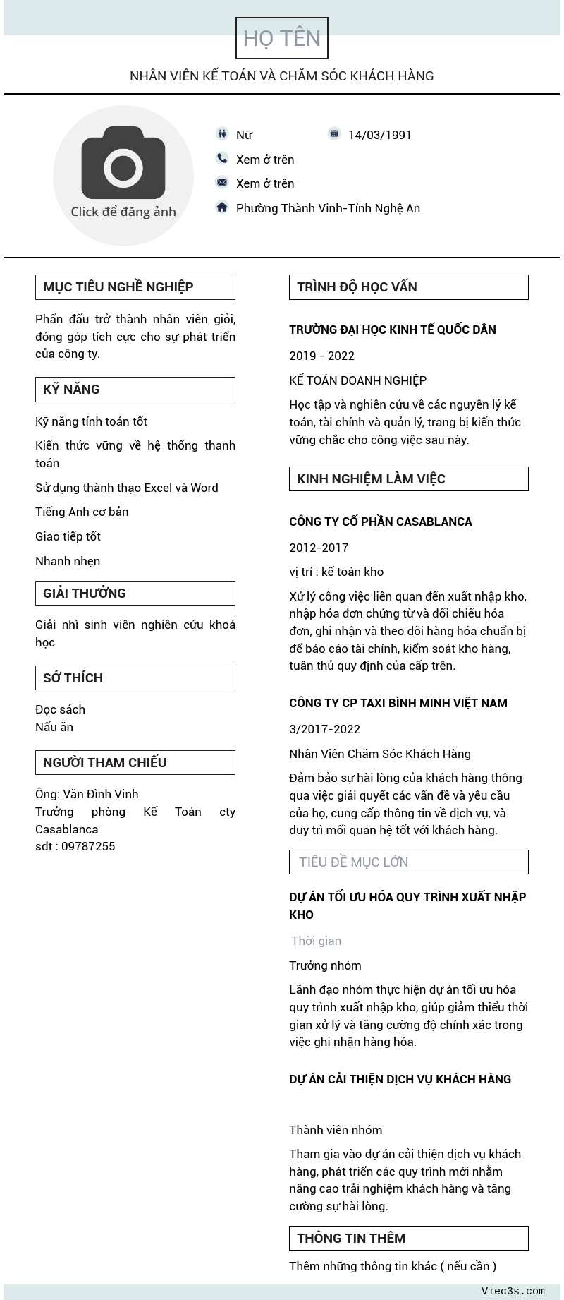 CV ứng viên
