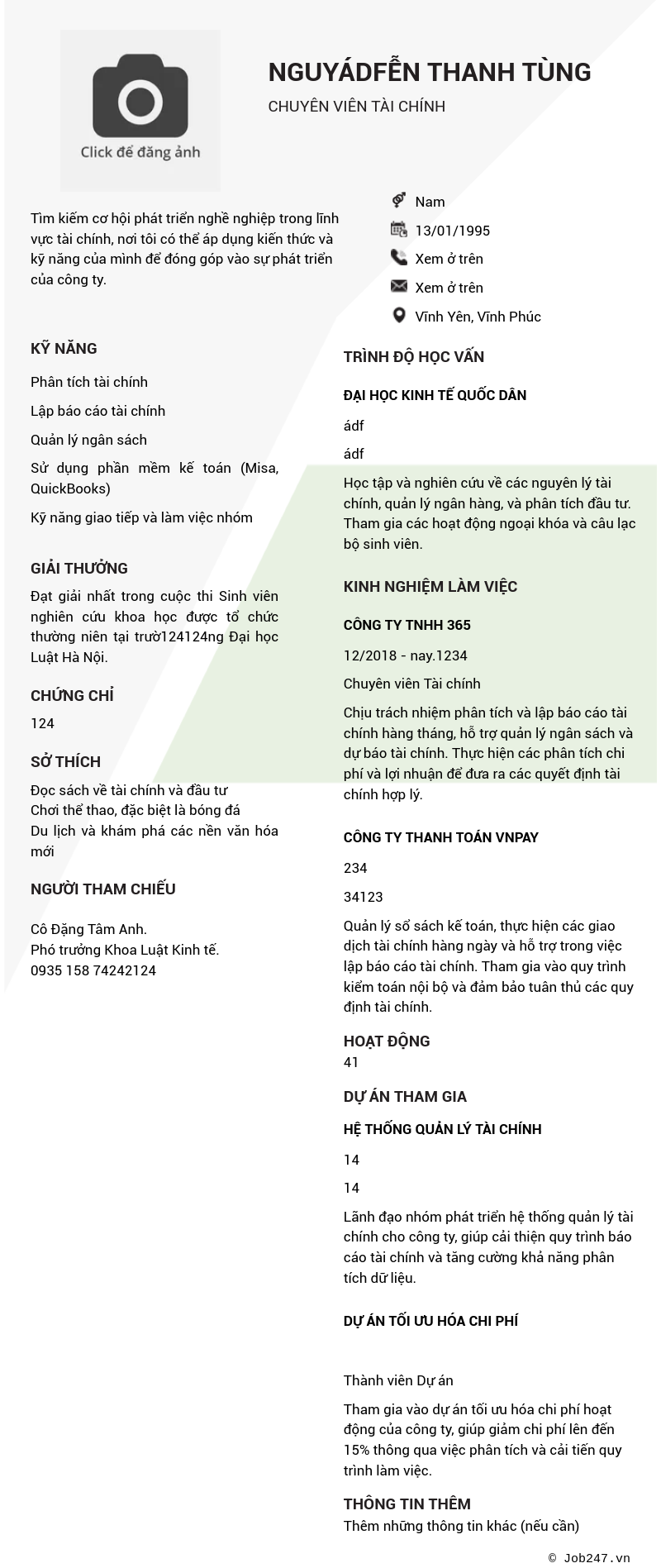 CV ứng viên