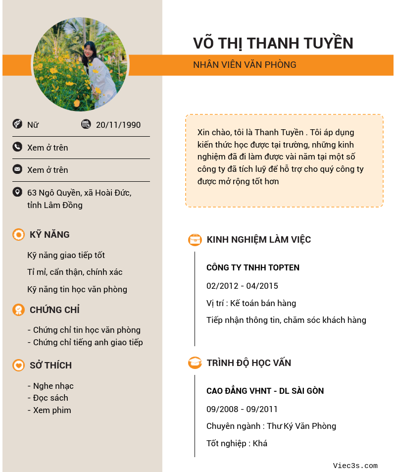 CV ứng viên