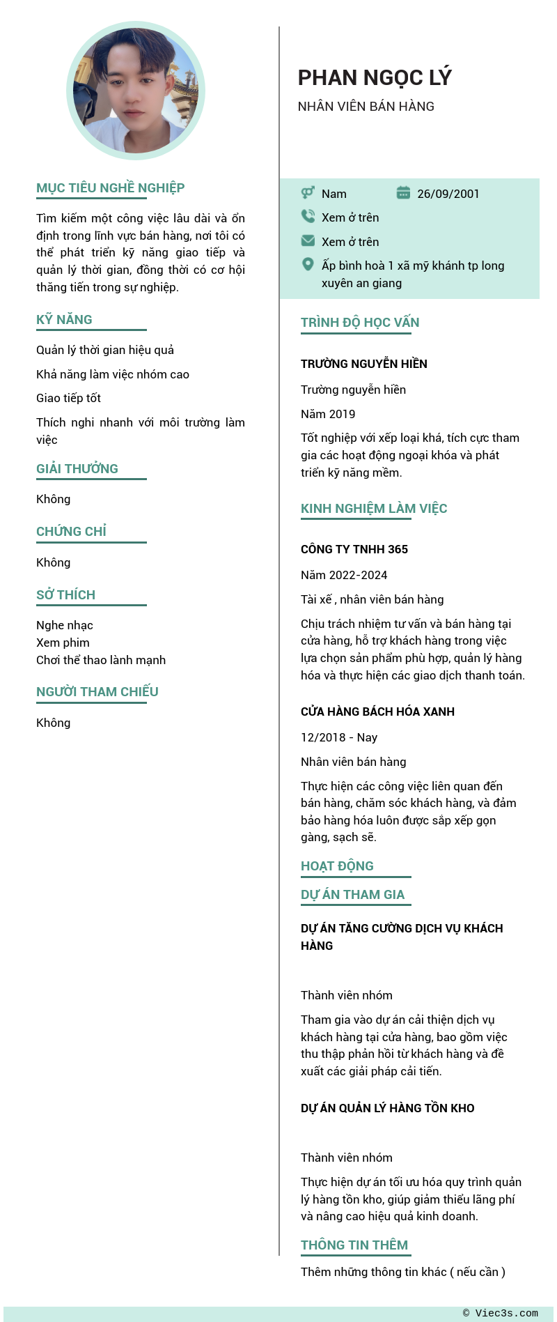 CV ứng viên