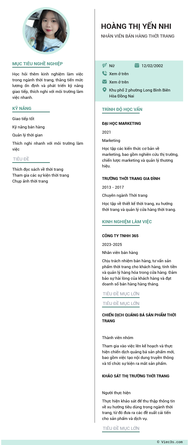 CV ứng viên