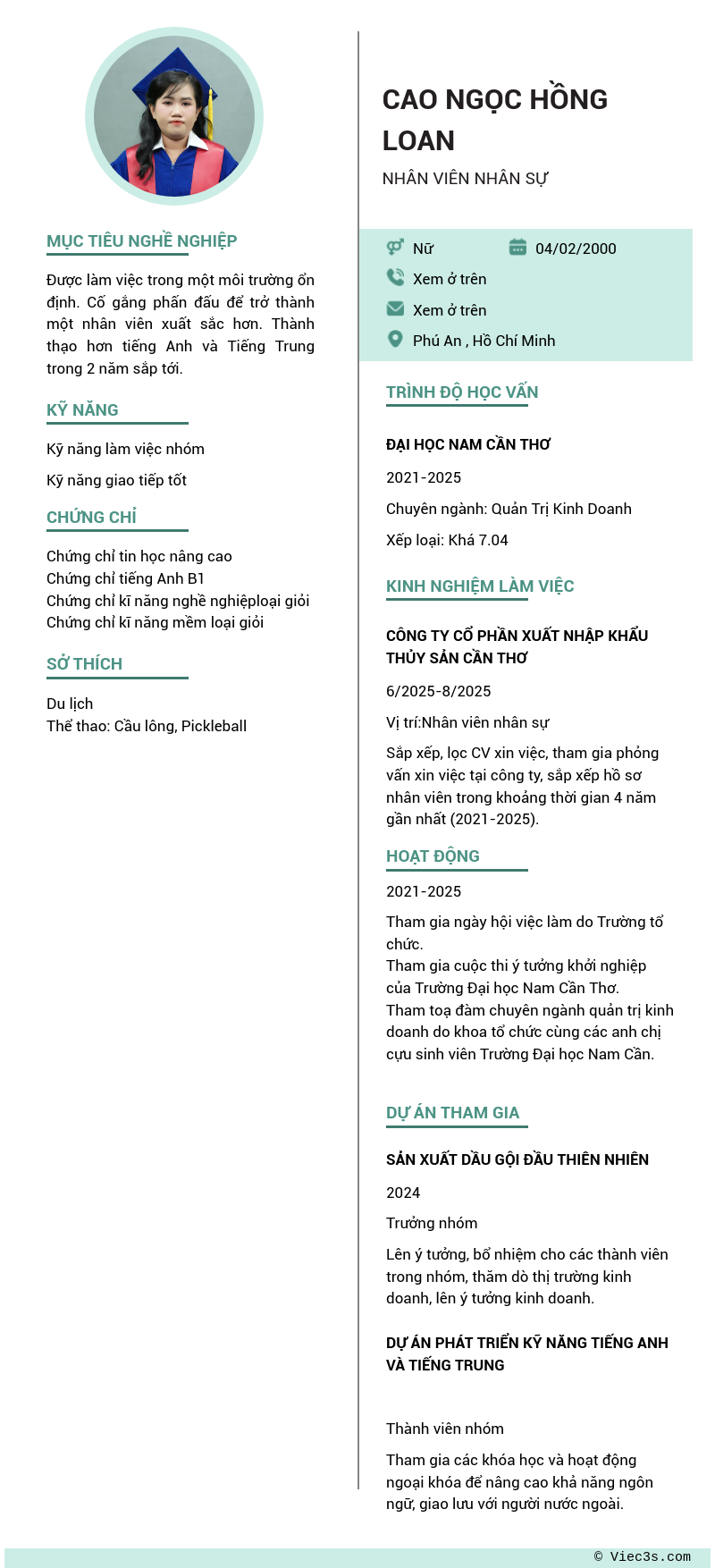 CV ứng viên