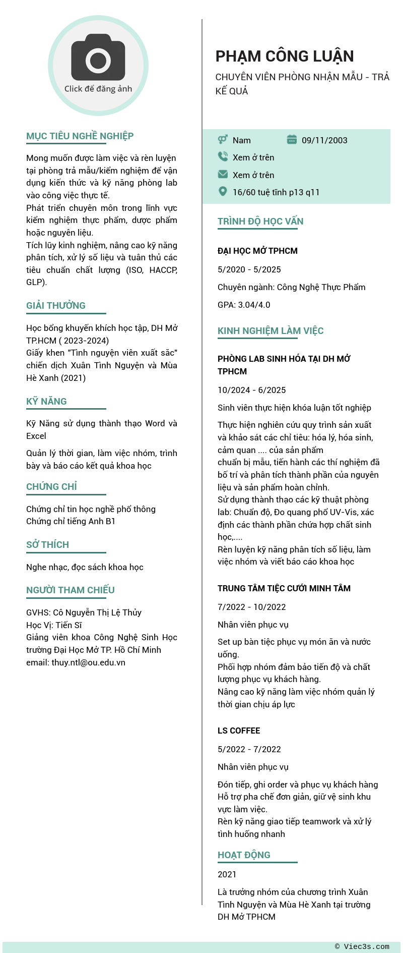 CV ứng viên