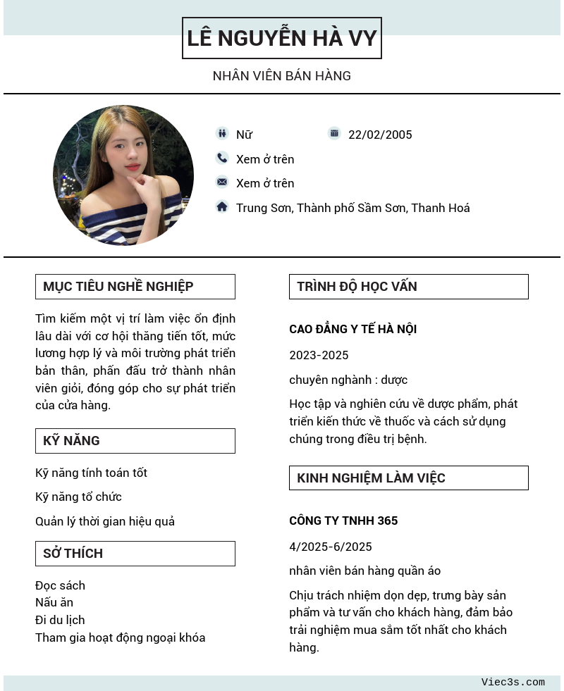 CV ứng viên