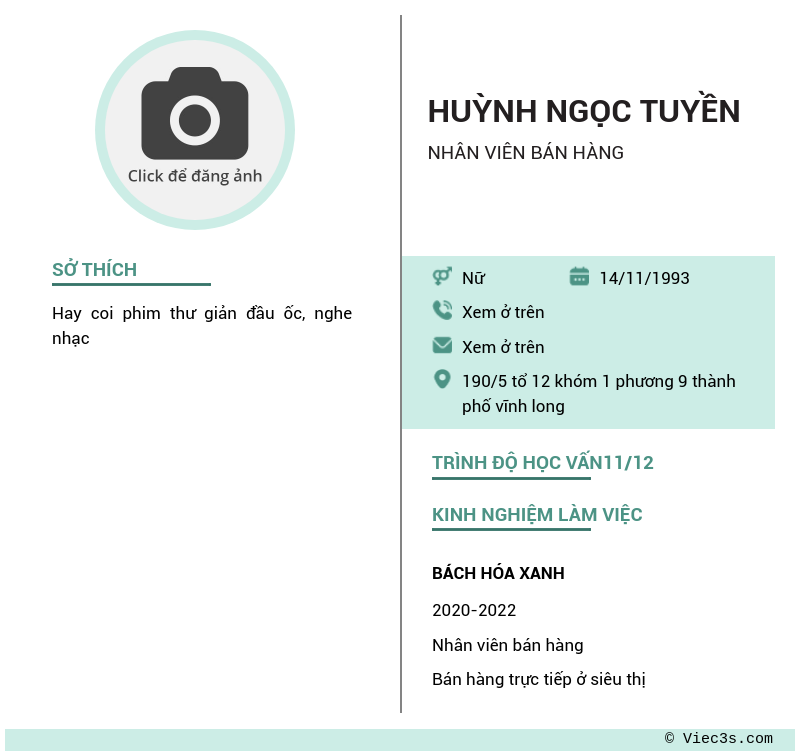 CV ứng viên