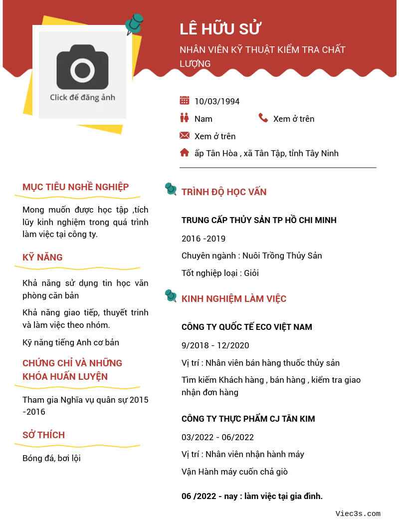 CV ứng viên