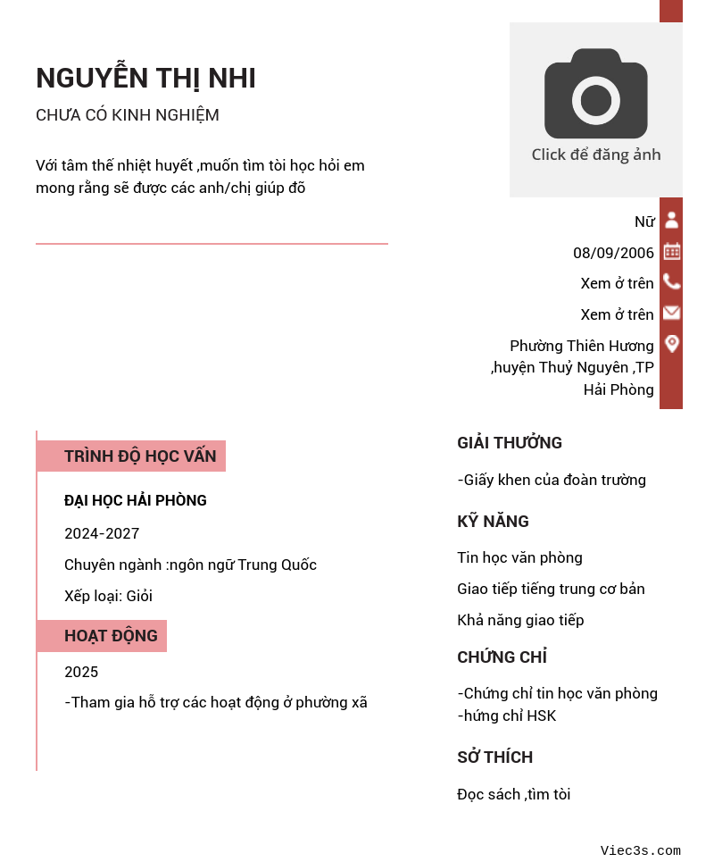 CV ứng viên