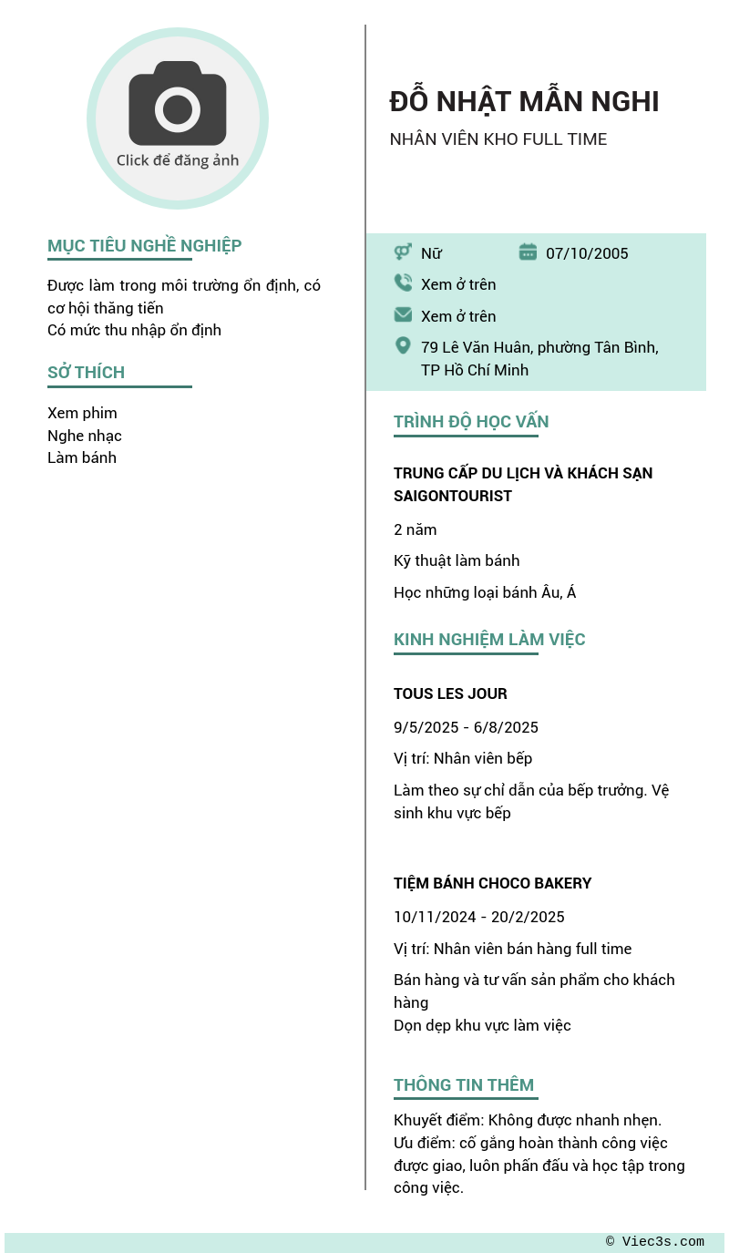 CV ứng viên