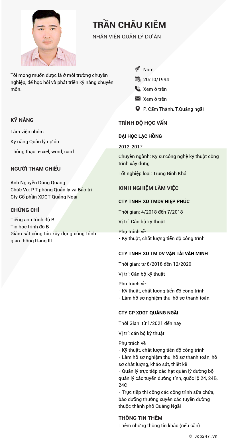 CV ứng viên