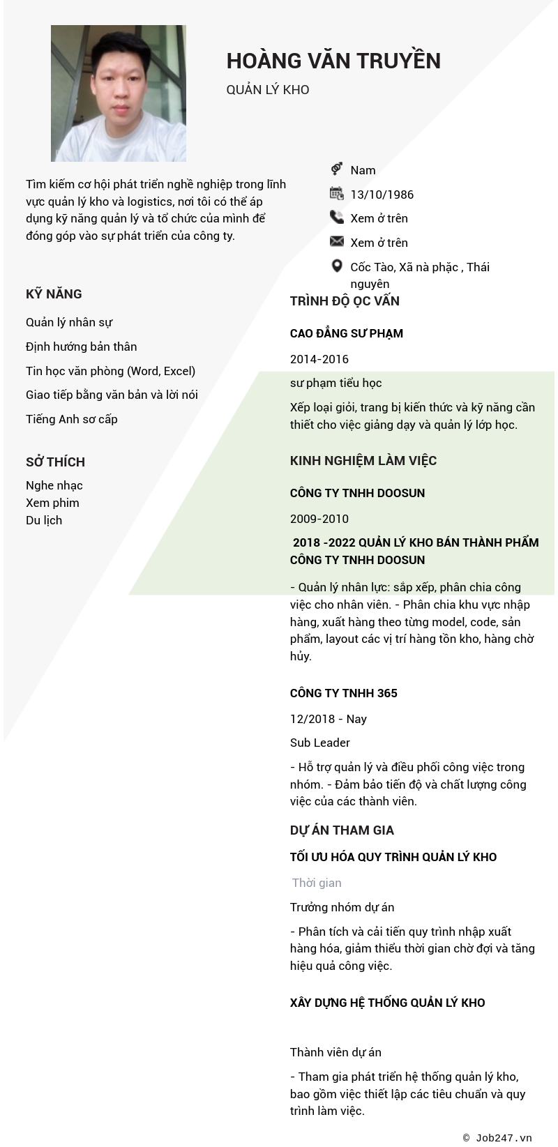 CV ứng viên