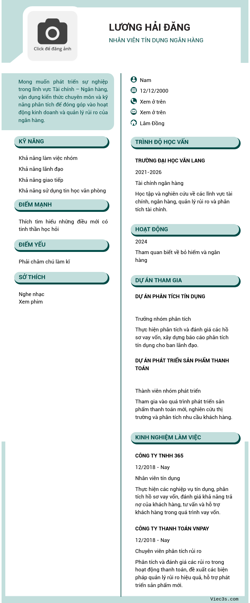 CV ứng viên