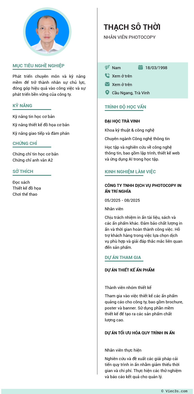CV ứng viên