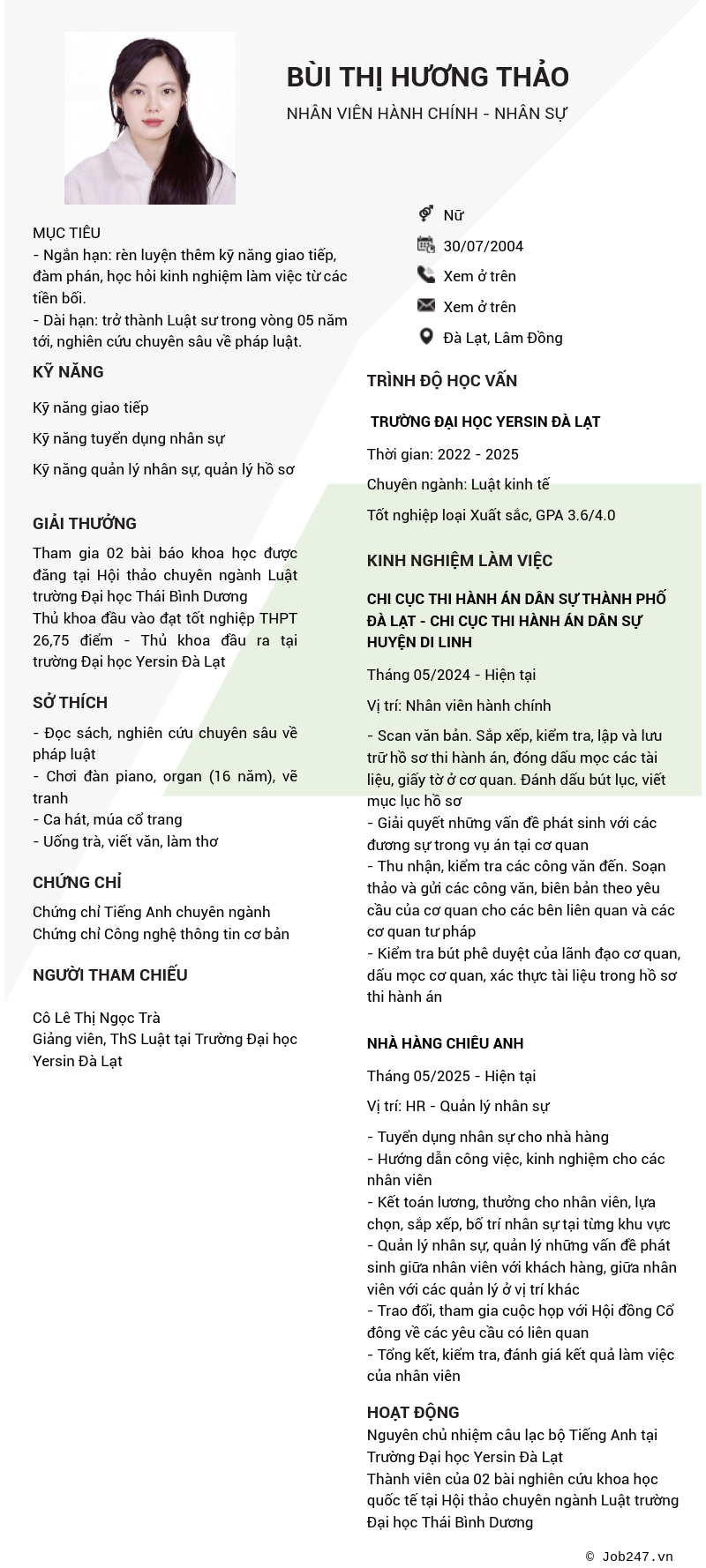 CV ứng viên