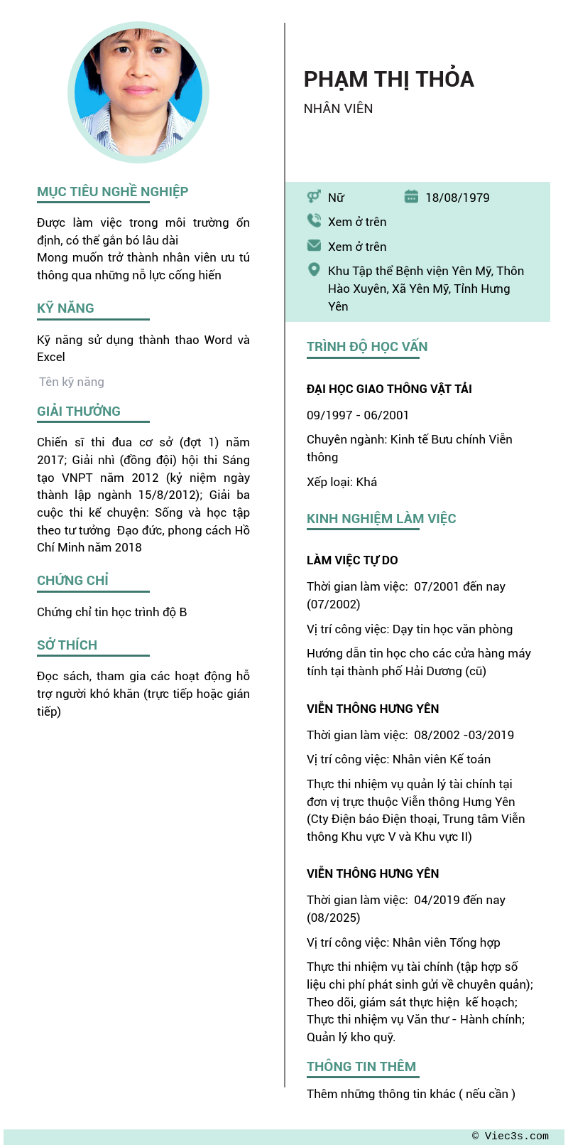 CV ứng viên