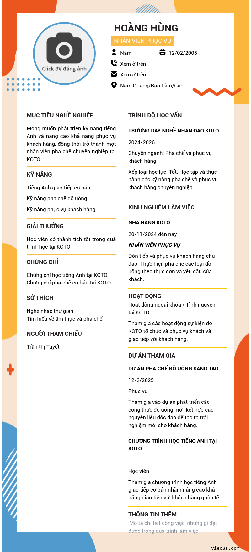 CV ứng viên