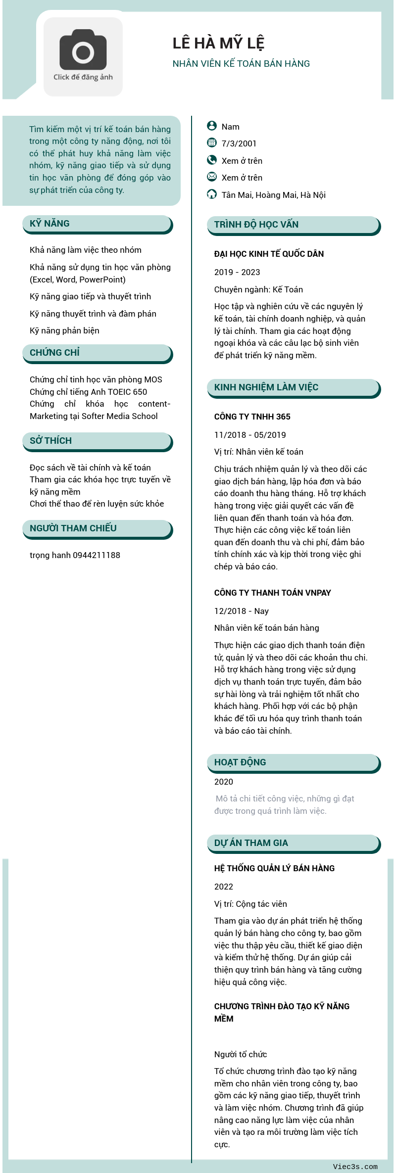 CV ứng viên
