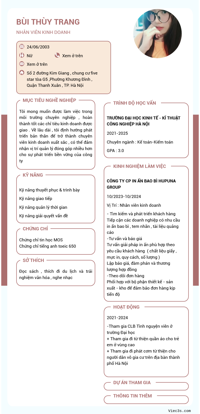 CV ứng viên