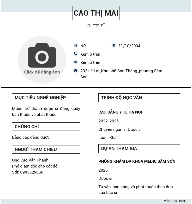 CV ứng viên